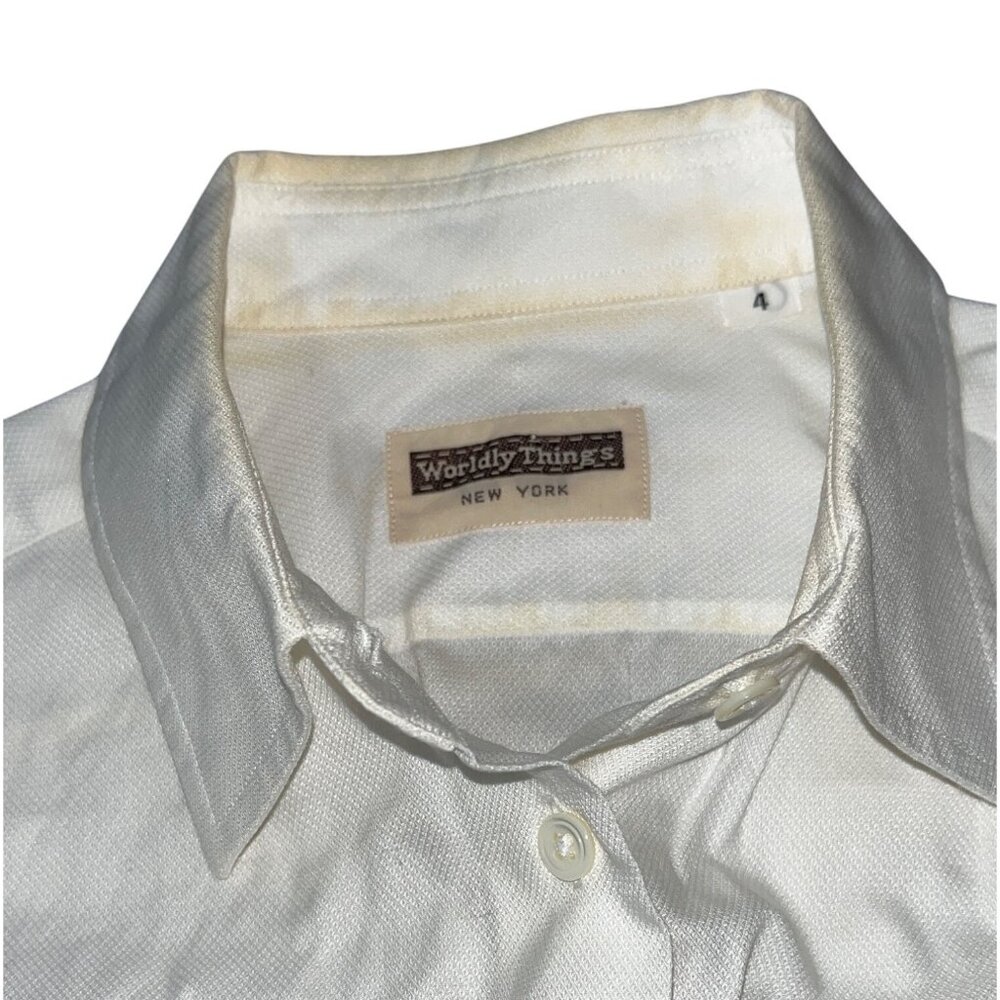 Lot of 2 Worldly Things White Long Sleeve Button-Down Working Shirts Size 8 95c - Picture 5 of 6